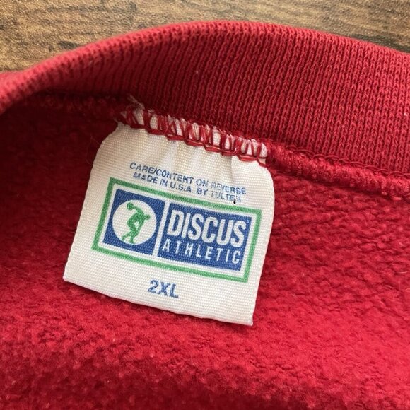 Vintage Discus Athletic Tultex Mens Sweatshirt 2XL Red GM General Motors Saginaw - Picture 8 of 8